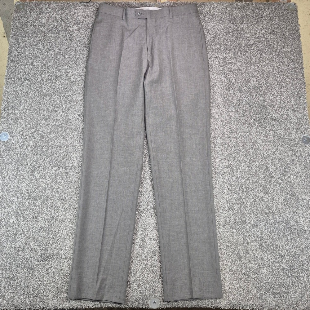 Joseph Abboud Heritage Dress Pants Mens 33 Gray Comero Super 120s Wool Trousers